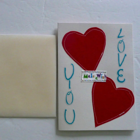 Handmade Greeting Card Blank  Card Hearts Wedding Anniversary Engagement - Picture 1 of 1